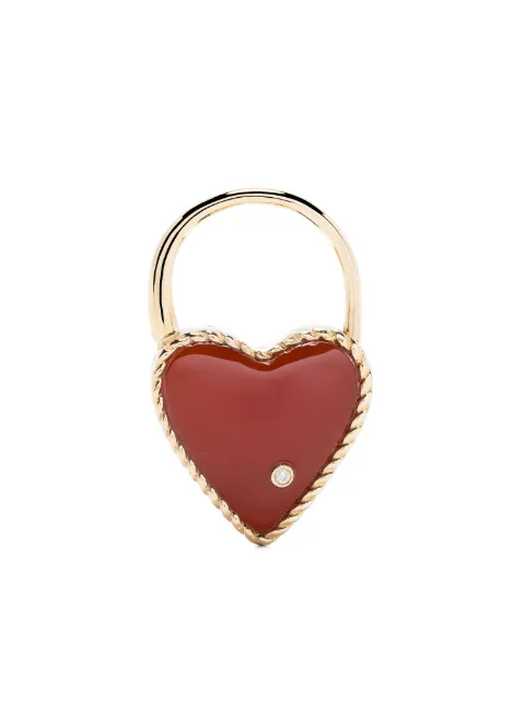 Yvonne Léon Creole Cadenas Coeur diamond earring Gold CREOLECURCADENAS
