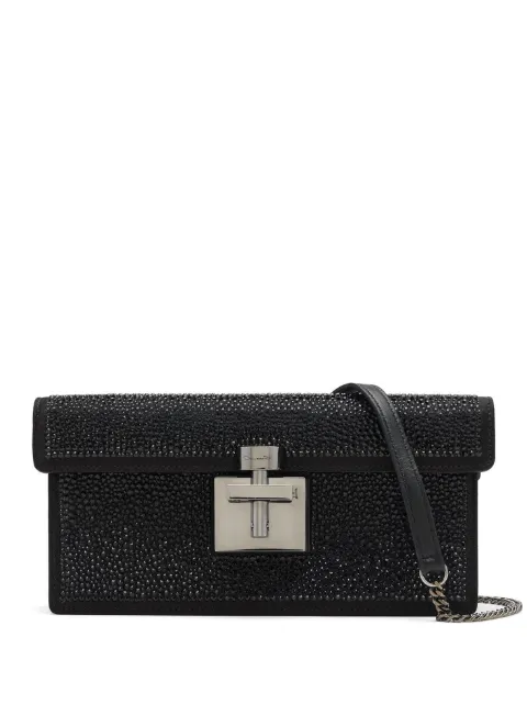 Oscar de la Renta Crystal Pavé Alibi clutch Black 23PH1051CRTBLK