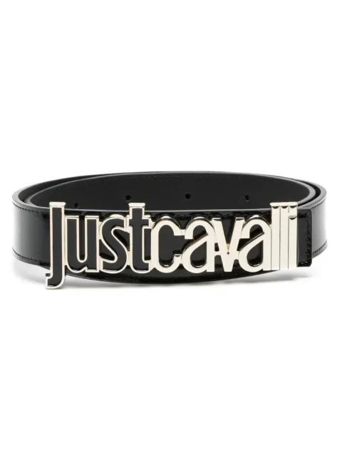 Just Cavalli logo-lettering leather belt Black 75RA6F3AZP365