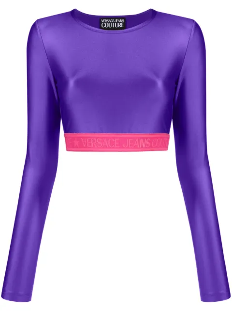 Versace Jeans Couture logo-underband crop top Purple 75HAH218J0062