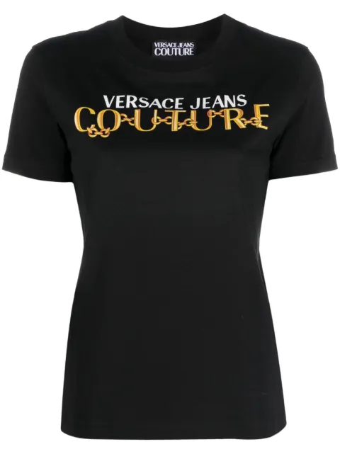 Versace Jeans Couture Logo Couture print T-shirt Black 75HAHF01CJ00F