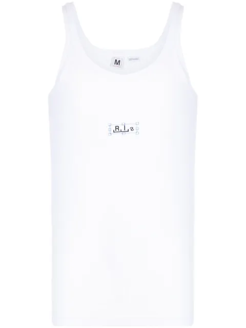 Random Identities logo-print cotton tank top White JS8522FBJC004