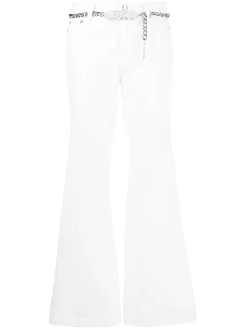 Michael Michael Kors chain-link belt flared trousers White MS3904180V