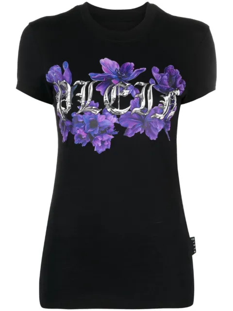 Philipp Plein logo-print short-sleeved T-shirt Black AACCWTK2996PJY002N