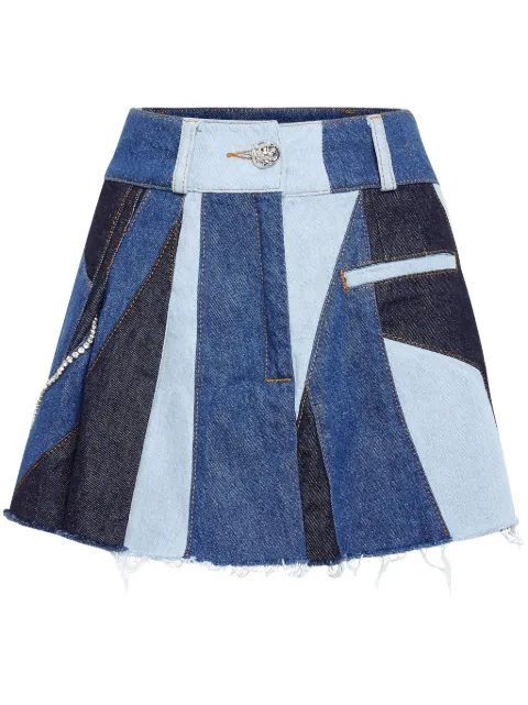 Philipp Plein patchwork denim mini skirt Blue AACCWDV0157PDE004N