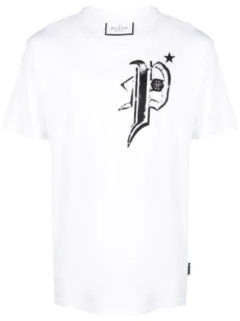 Philipp Plein logo-print cotton T-shirt White AACCMTK6687PJY002N