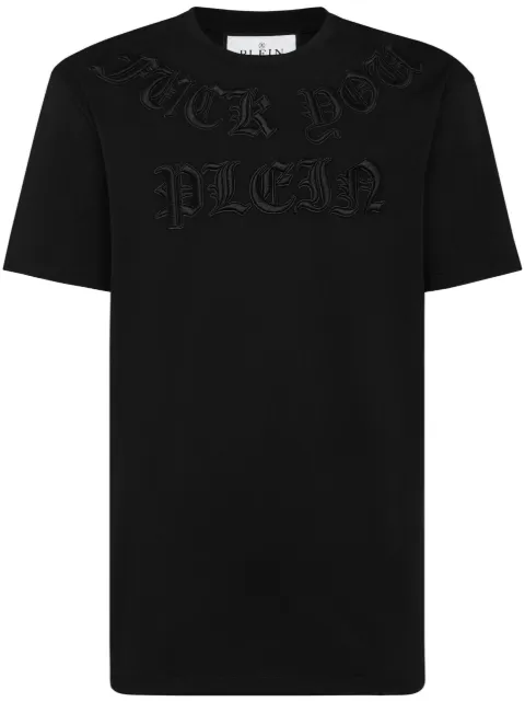 Philipp Plein Gothic logo-patch T-shirt Black AACCMTK6674PJY002N