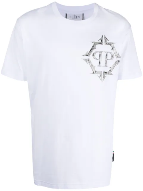 Philipp Plein graphic-print cotton T-shirt White AACCMTK6667PJY002N