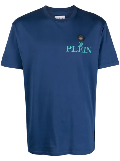 Philipp Plein Iconic Plein logo-print T-shirt Blue AACCMTK6627PJY002N