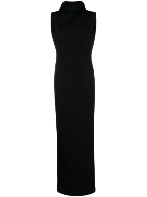 Mônot hooded open-back maxi dress Black SS23809