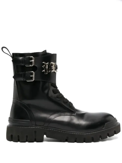 Philipp Plein Gothic Plein leather ankle boots Black AACSMSE0255PLE010N