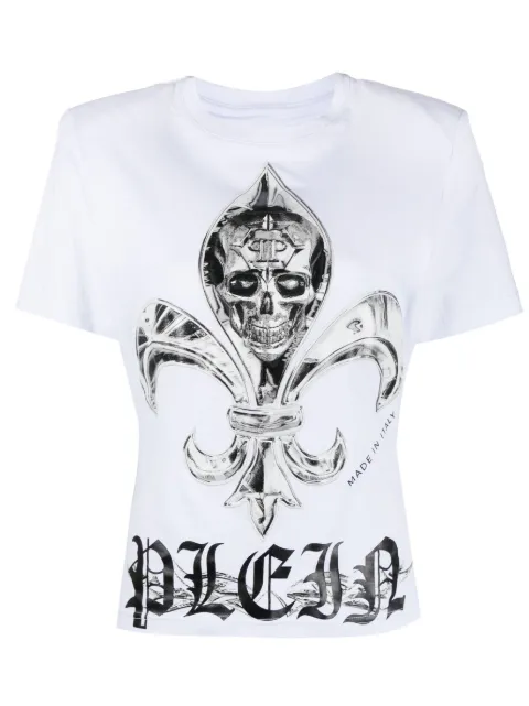 Philipp Plein Sexy Pure Fit Chrome cotton T-shirt White AACCWTK3028PJY002N