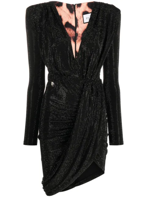 Philipp Plein crystal-embellished V-neck minidress Black AACCWRG2743PJY002N