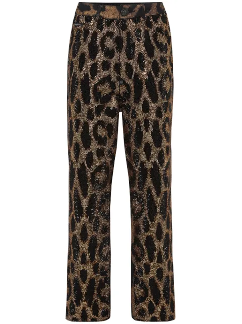 Philipp Plein crystal-embellished leopard jeans Brown AACCWDT2406PDE004N