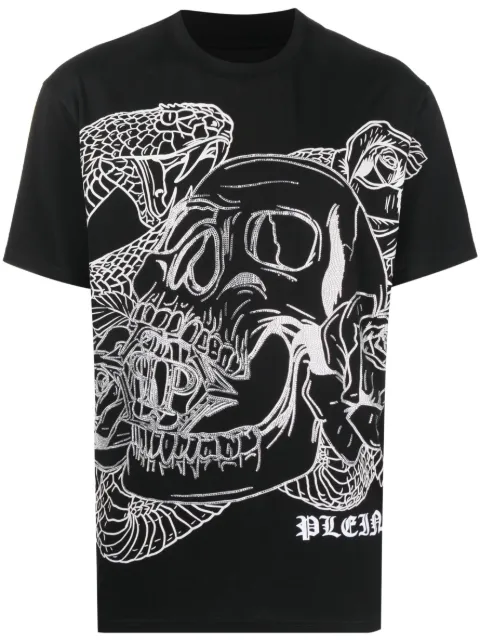 Philipp Plein graphic-print T-shirt Black AACCMTK6571PJY002N