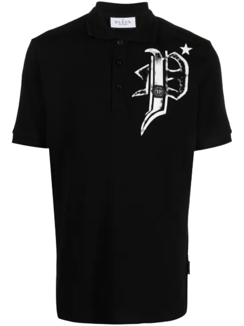 Philipp Plein Skull & Bones jersey polo shirt Black AACCMTK6567PJY002N