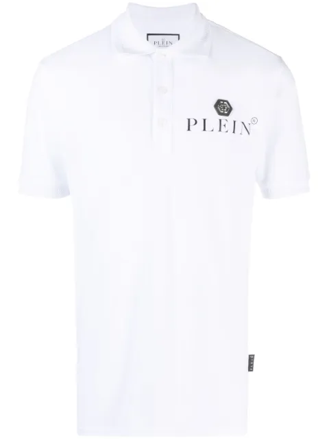 Philipp Plein Iconic piqué cotton polo shirt White AACCMTK5596PTE003N
