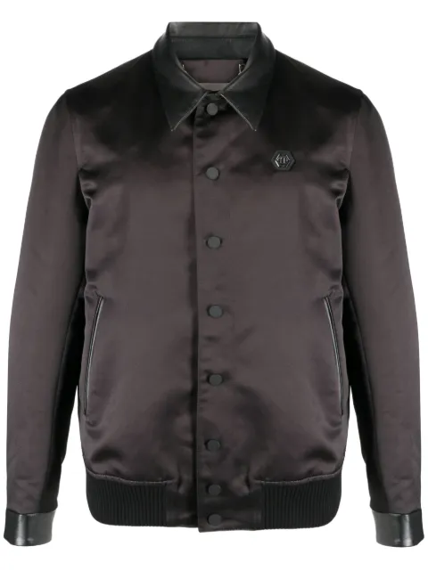 Philipp Plein satin-finish graphic-print bomber jacket Black AACCMRB2320PTE076N