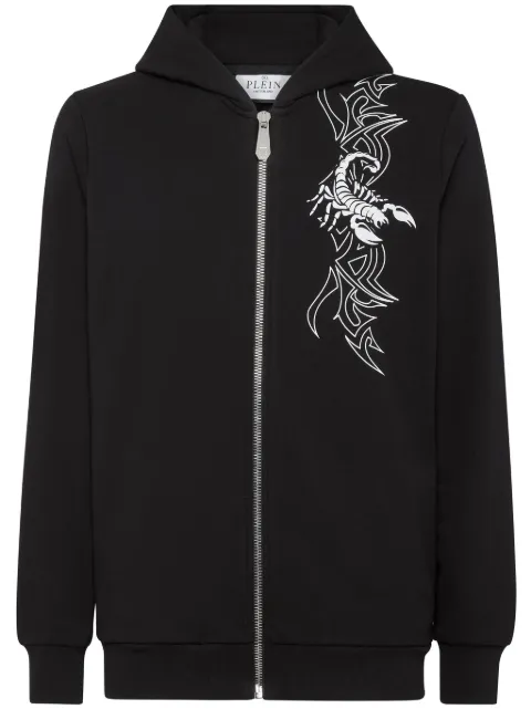 Philipp Plein Scorpion zip-up hoodie Black AACCMJB3119PJO002N
