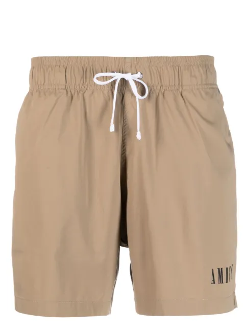 AMIRI logo-print drawstring bermuda shorts Neutrals PS23MSB001