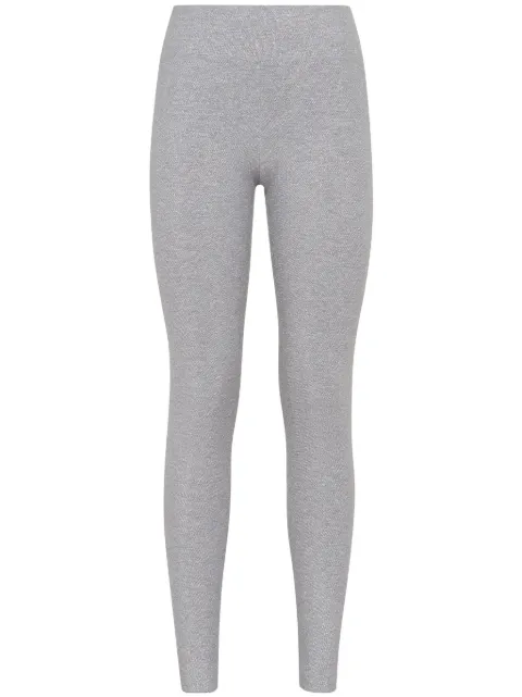 Plein Sport Tiger logo-patch lurex leggings Grey AACCWJT1785SXV018N