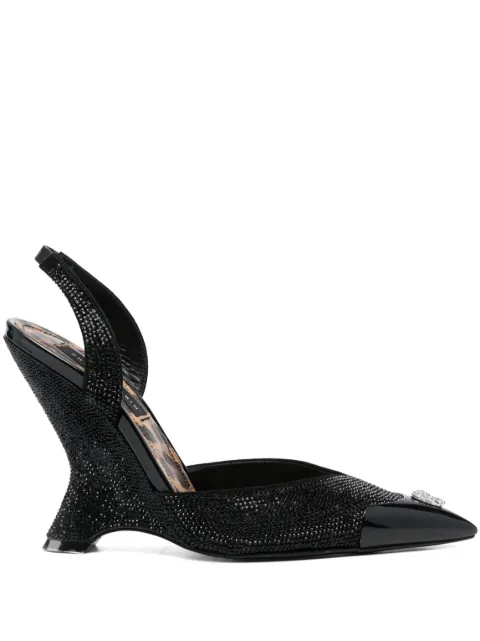 Philipp Plein Decollete 105mm crystal-embellished pumps Black AACSWSD0489PLE009N