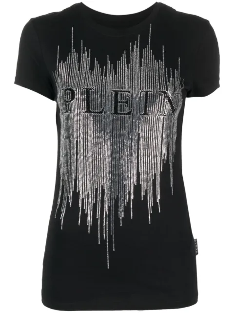 Philipp Plein crystal-embellished logo T-shirt Black AACCWTK2995PJY002N