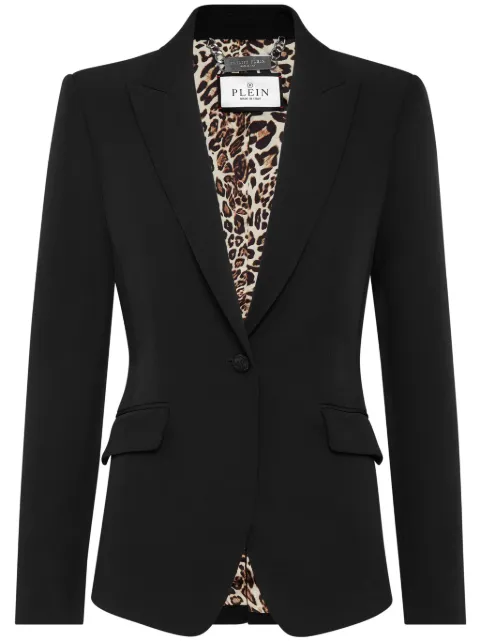 Philipp Plein peak-lapel single-breasted blazer Black AACCWRF0586PTE008N