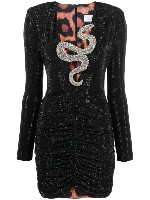 Philipp Plein short dress crystal Black AACCWRG1684PTE003N