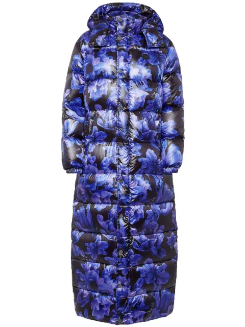 Philipp Plein floral-print feather-down jacket Blue AACCWRB1270PNY002N