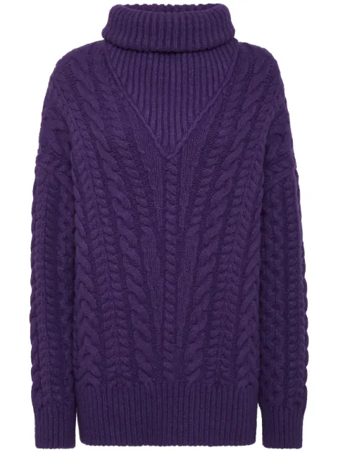 Philipp Plein Skull&Bones turtleneck sweater Purple AACCWKK0250PTE076N