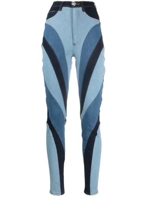 Philipp Plein patchwork-design high-waist skinny jeans Blue AACCWDT2359PDE004N