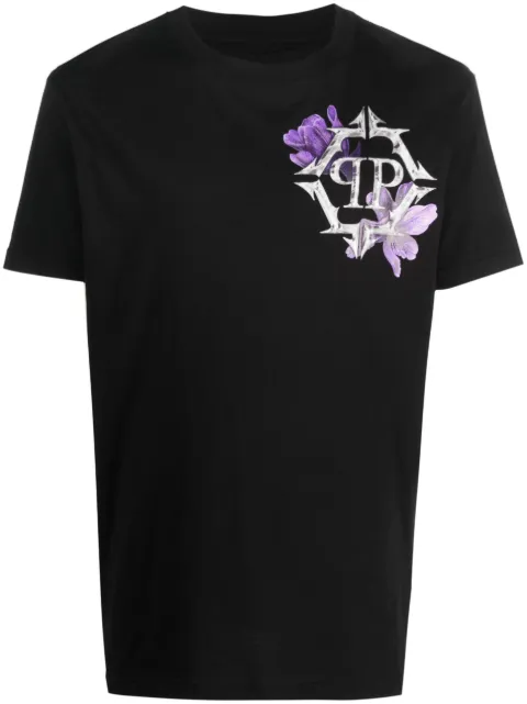 Philipp Plein logo-print cotton T-shirt Black AACCMTK6664PJY002N