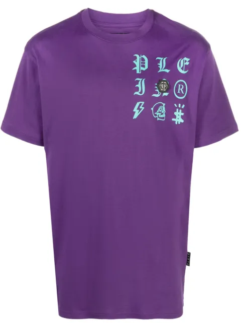 Philipp Plein SS Gothic Plein cotton T-shirt Purple AACCMTK6632PJY002N