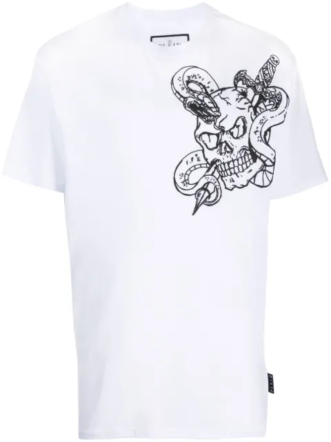 Philipp Plein SS Snake round-neck T-shirt White AACCMTK6630PJY002N