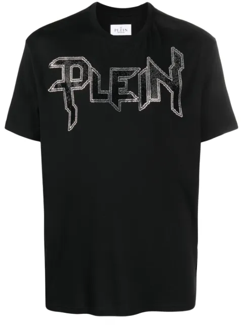 Philipp Plein Chrome gem-embellished T-shirt Black AACCMTK6588PJY002N