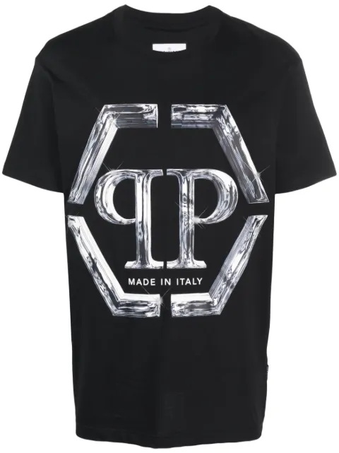 Philipp Plein SS PP Glass cotton T-shirt Black AACCMTK6219PJY002N