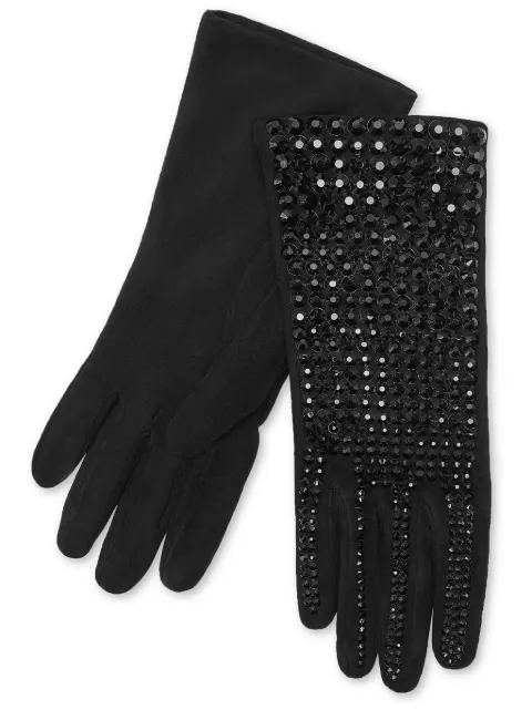 Philipp Plein suede mid-gloves crystal Black AACAWVB0018PLE009N