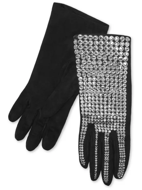 Philipp Plein suede mid-gloves crystal Black AACAWVB0018PLE009N