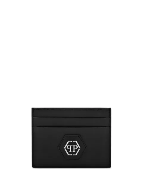 Philipp Plein logo-plaque leather cardholder Black AACAMVG0510PLE075N