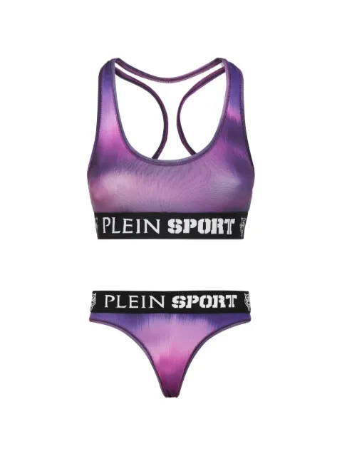 Plein Sport logo-tape racerback lingerie set Purple AACCWJU0043SJY001N