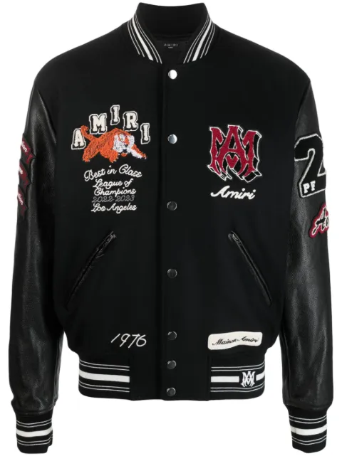 AMIRI logo-patch varsity jacket Black PF23MOS003