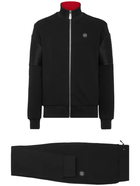 Philipp Plein Constructed cotton tracksuit (set of two) Black AACCMJJ0638PTE003N