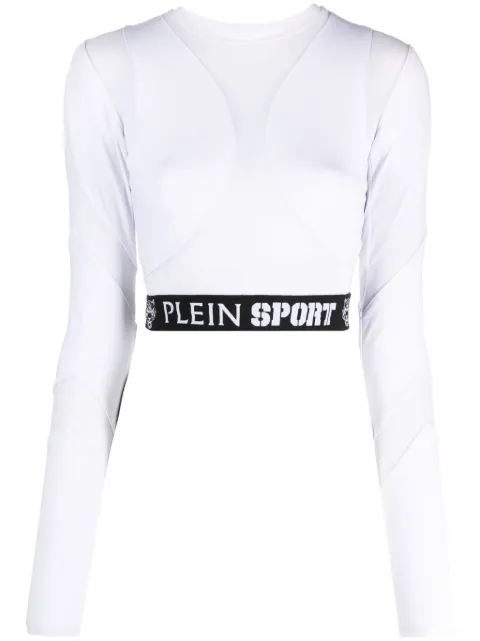Plein Sport logo-print stretch-design top White AACCWJK0103SXV018N