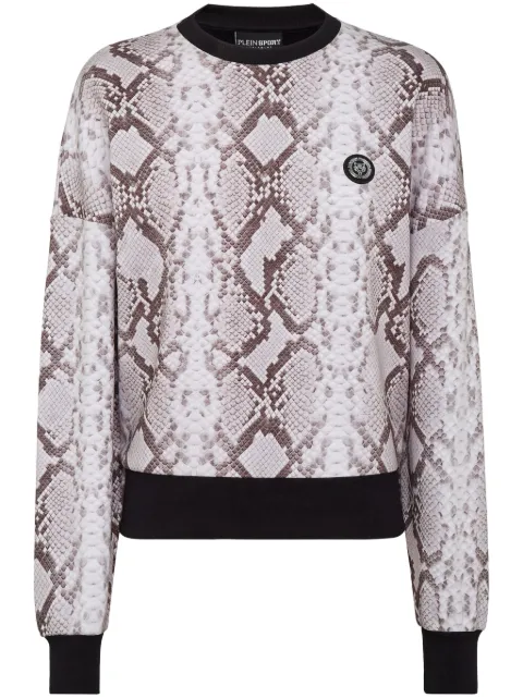 Plein Sport python-print long-sleeved sweatshirt Grey AACCWJO0920SJO001N