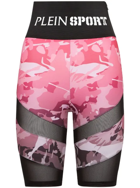 Plein Sport camouflage-pattern cycling shorts Pink AACCWJT1742SXV018N