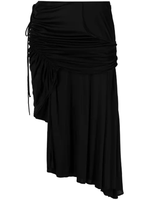 Nº21 low-rise pleated asymmetric skirt Black 23EN2S0C0914731