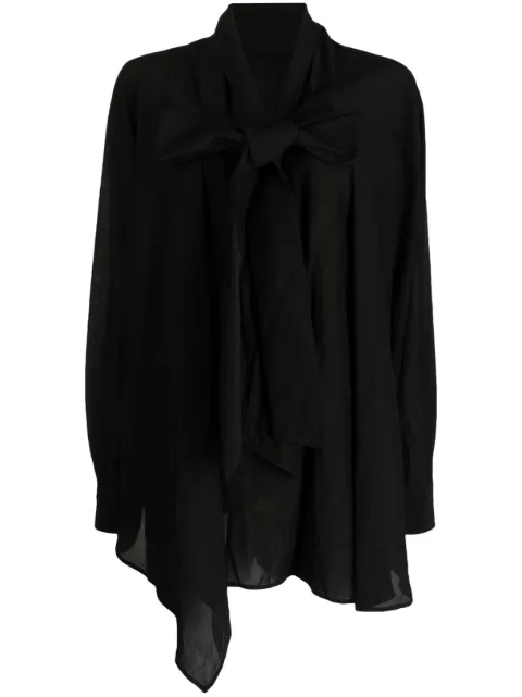 Forme D'expression knot-detailing long-sleeve blouse Black DS046ASSB