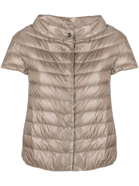 Herno Margherita short-sleeve quilted jacket Brown PI0003DIC12017