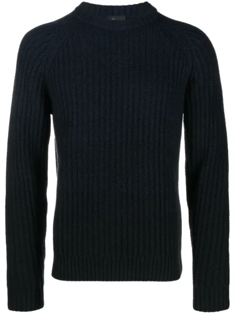 Brioni fisherman's-knit long-sleeved jumper Black UMQ90LOAK05
